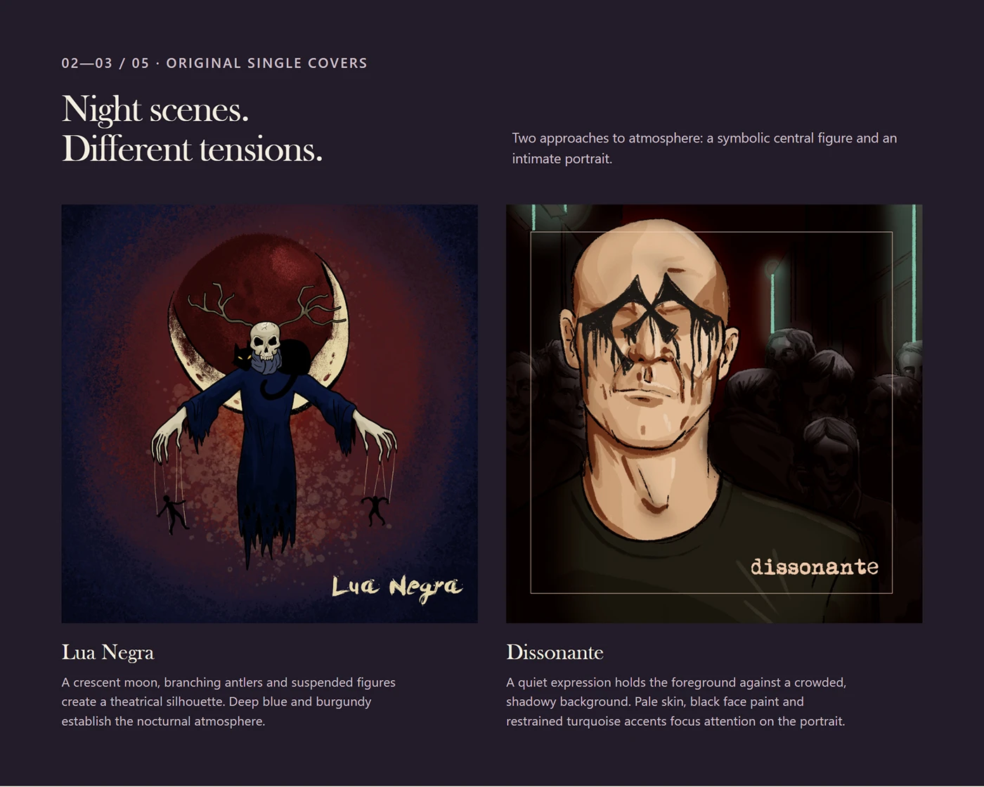 Córtex Frontal — Lua Negra and Dissonante original illustrations