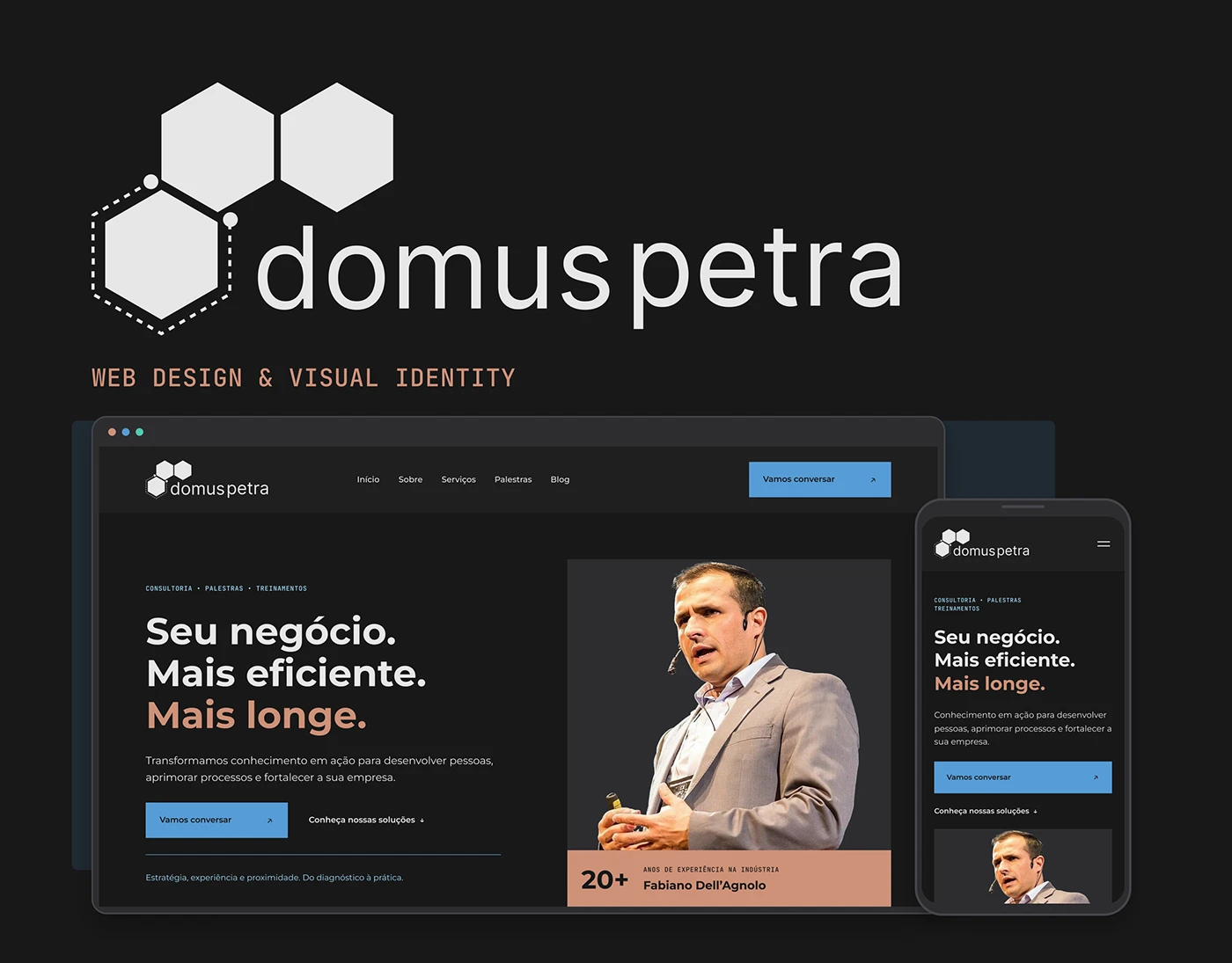 Domus Petra — Desktop and mobile mockups