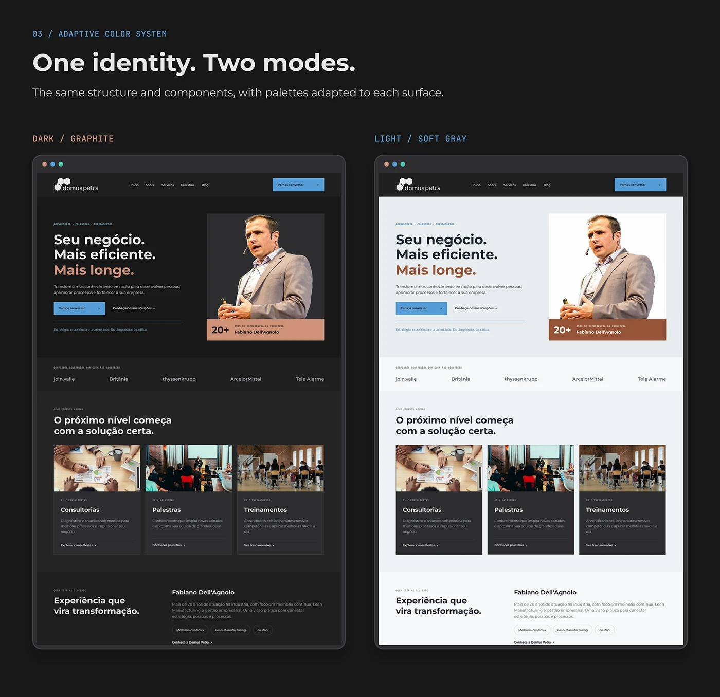 Domus Petra — Light and dark themes