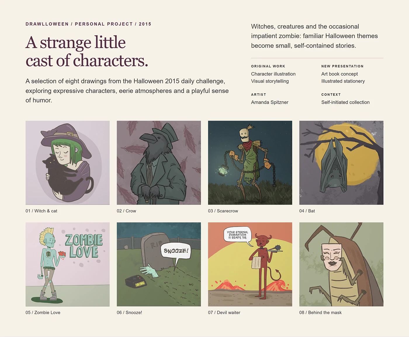 Drawlloween — Eight original illustrations